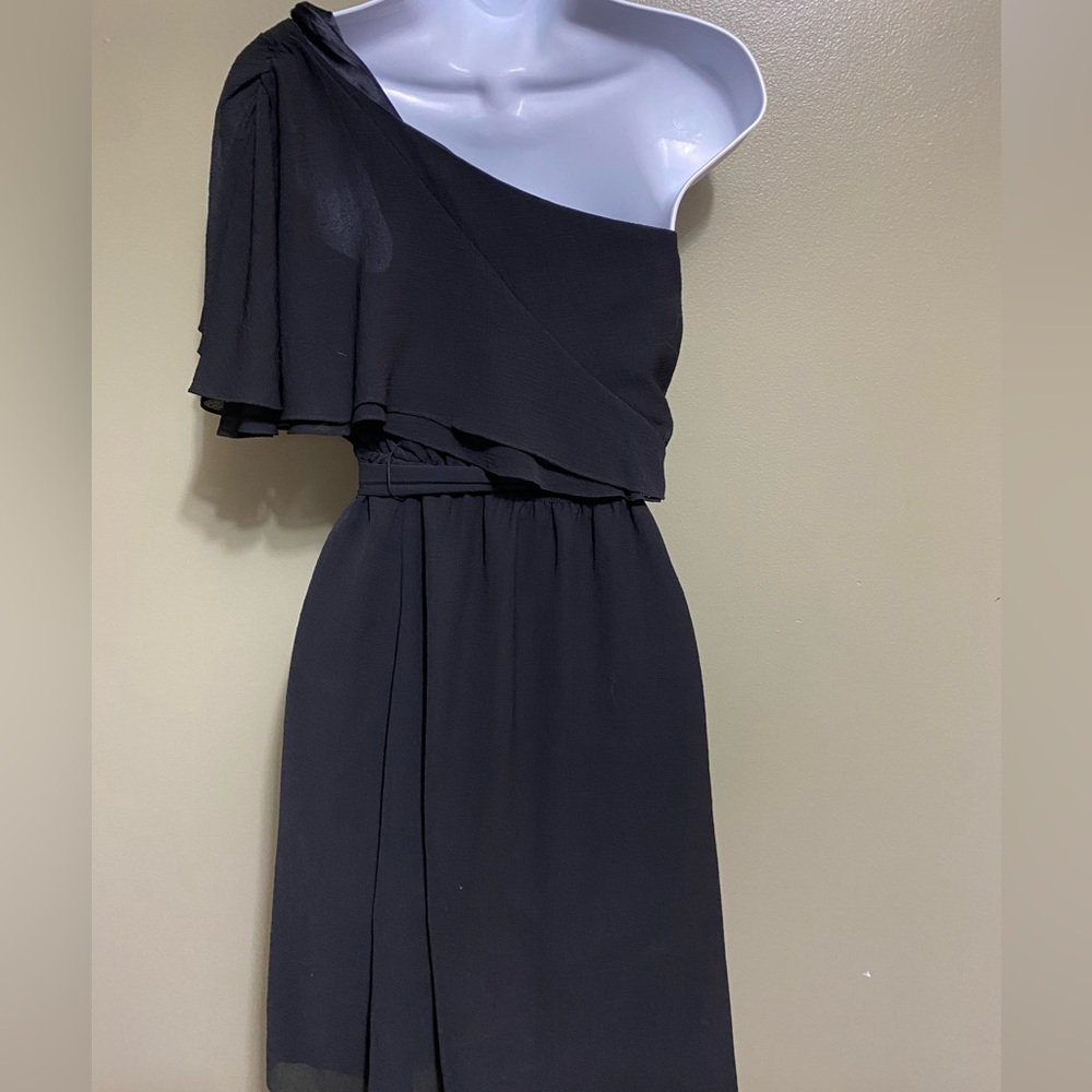 MM Couture One Shoulder Little Black Dress, Size L - Picture 2 of 4